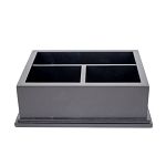 Amenity Services Black Matte Wood Organizer Caddy With Three Compartments